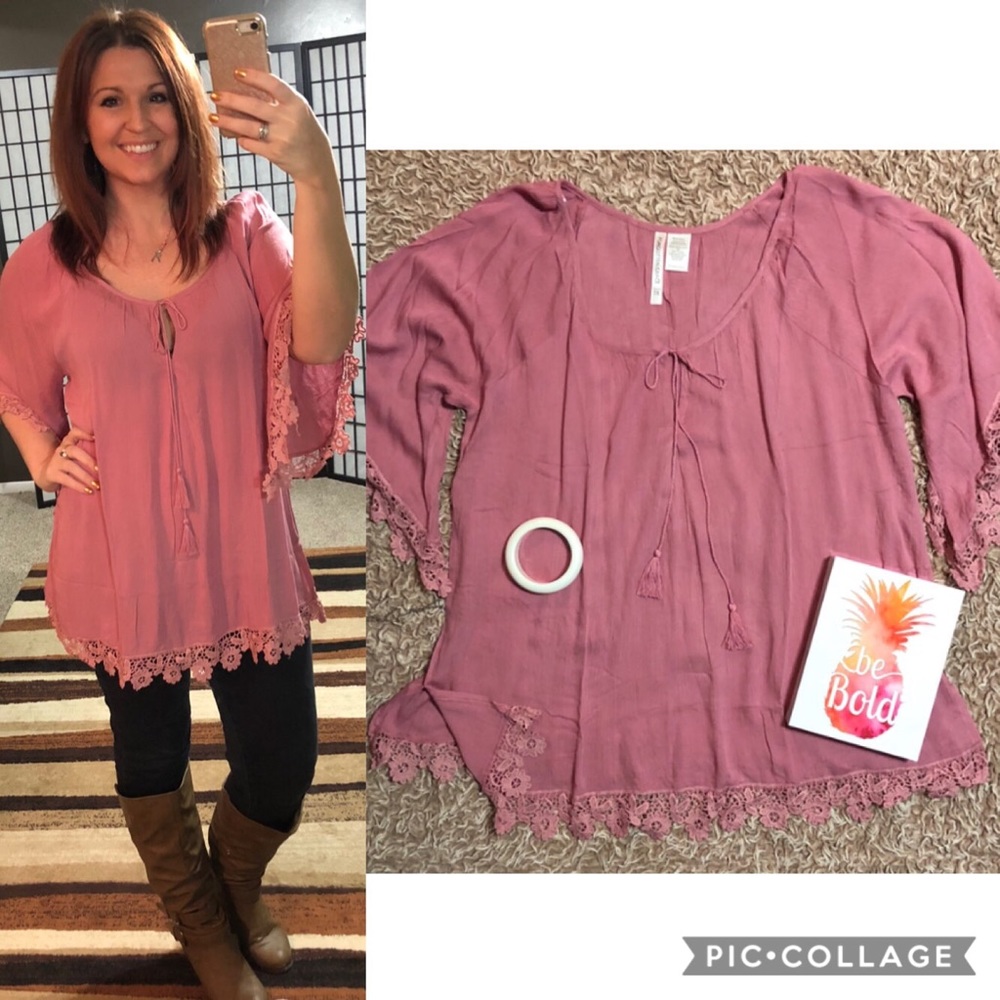 Blush pink plus size shirt